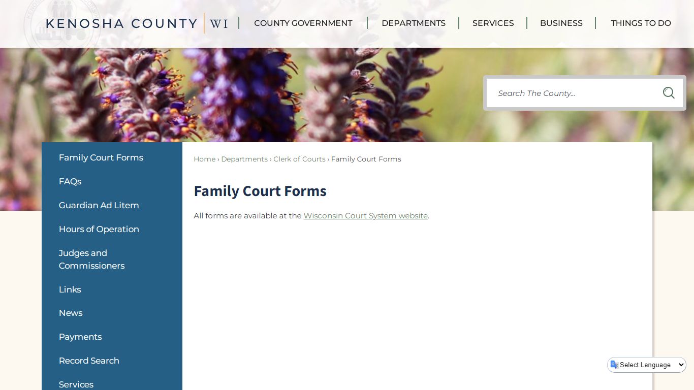 Family Court Forms | Kenosha County, WI - Official Website